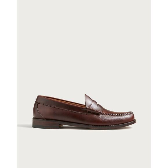 J. Crew Men\'s Camden Loafers Shoes Leather Soles Whiskey Brown Size 9.5 NWOB
